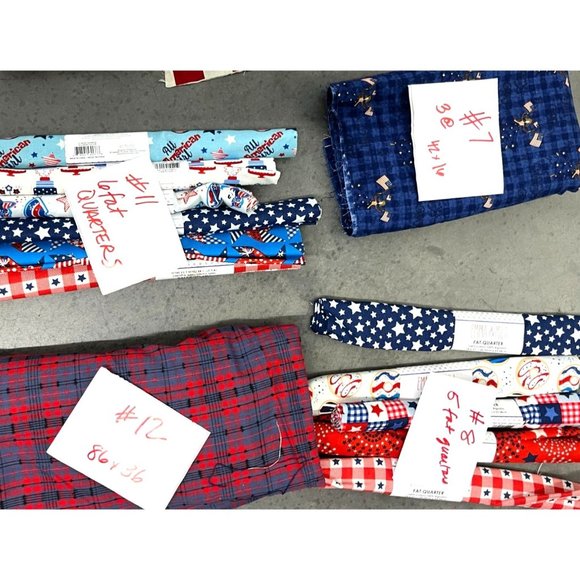 Joann's Office Fabric Lot Sewing Quilting Fat Quarters Red White